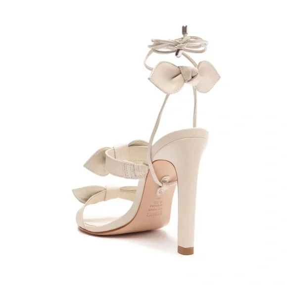 NIB SCHUTZ Alia High Nappa Leather Sandal - 8.5 / Pearl / Nappa Leather - Picture 2 of 8